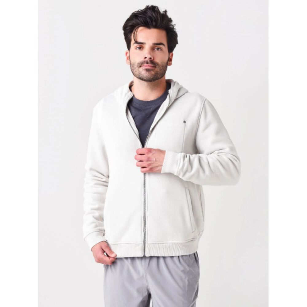 Vuori Men's Seaside Full-Zip Hoodie Sweatshirt, Salt, Size S, V242